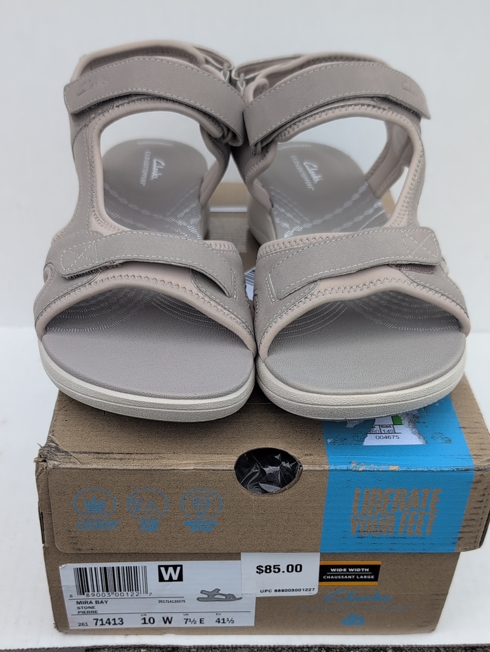 Clarks Women’s Mira Bay Sandal in Stone Taupe - 10 Wide